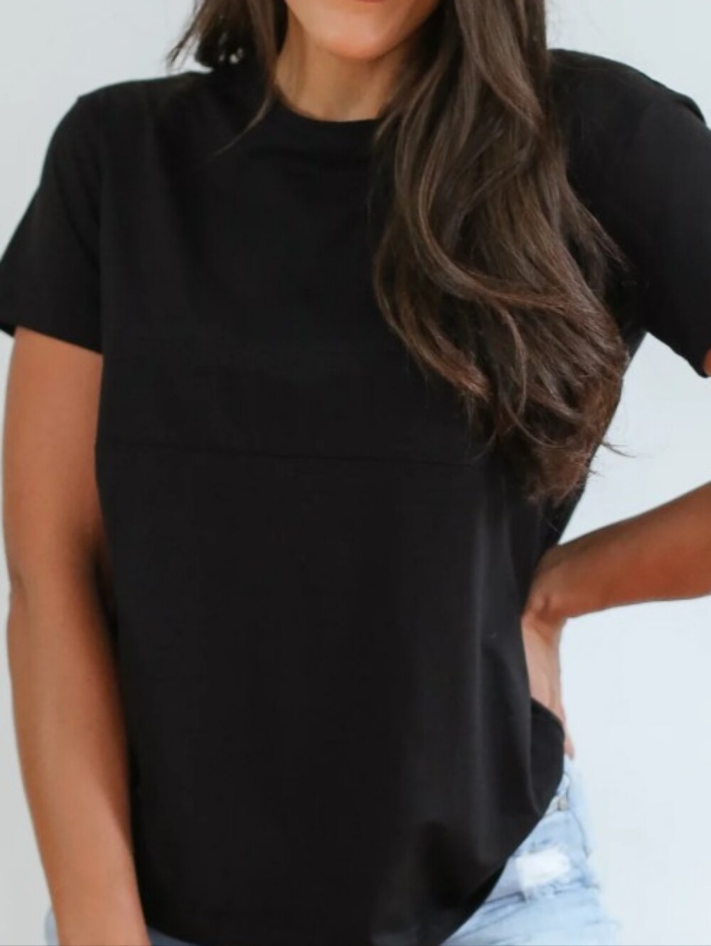 Move Mama Classic Fit Invisible Full Zip Nursing Tshirt - XS